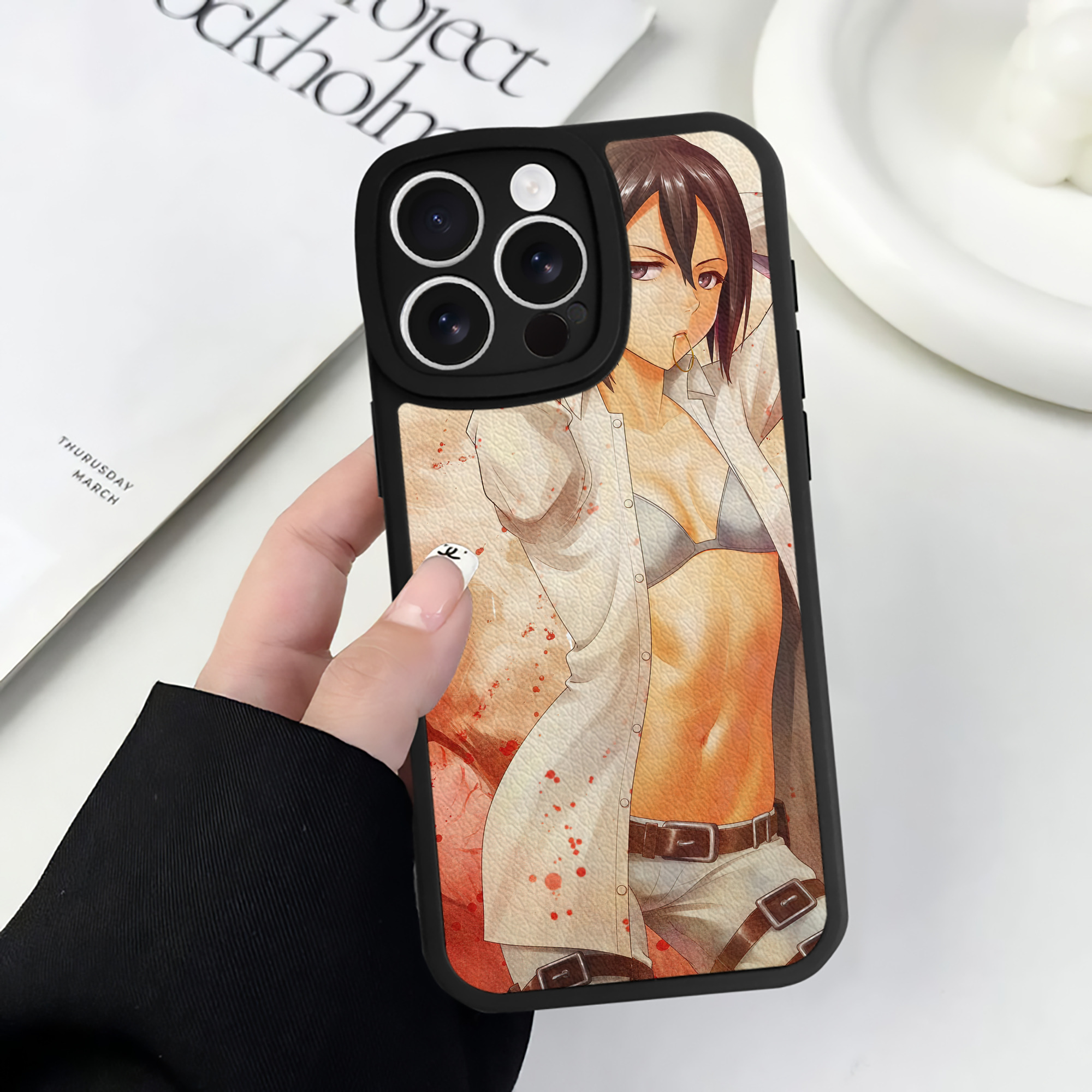 （画像用） 進撃の巨人 Attack on Titan 【iPhone 16シリーズ対応】シリコンスマホケース（レザー調） 材質：シリコン